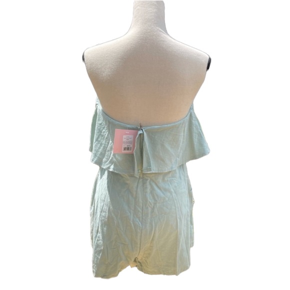 Showpo Playsuit shorts Romper NWT linen look sage - Picture 2 of 7